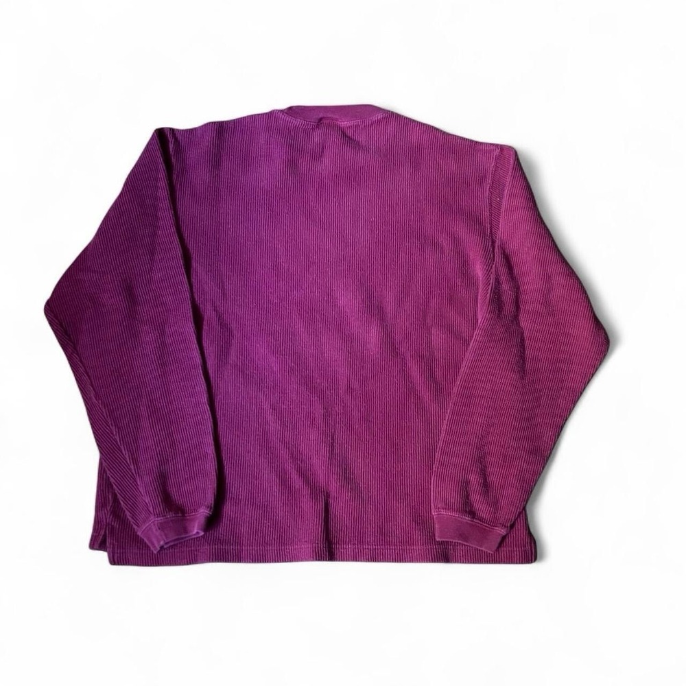 Vintage Old Navy Red Crewneck Thermal Long Sleeve Shirt Skate 90s - Picture 2 of 3